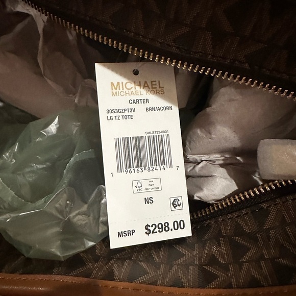 Michael Kors Logo Carter Large Top Zip Tote Bag - Picture 6 of 7